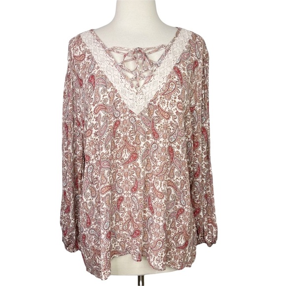 Stitch Fix l LUQ Boho Paisley Print Top, XL - Picture 2 of 10